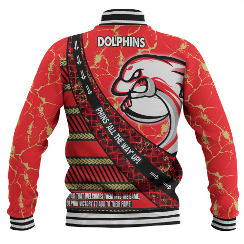 Redcliffe Dolphins Baseball Jacket - Theme Song For Rugby With Sporty Style Redcliffe Dolphins Baseball Jacket - Theme Song For Rugby With Sporty Style