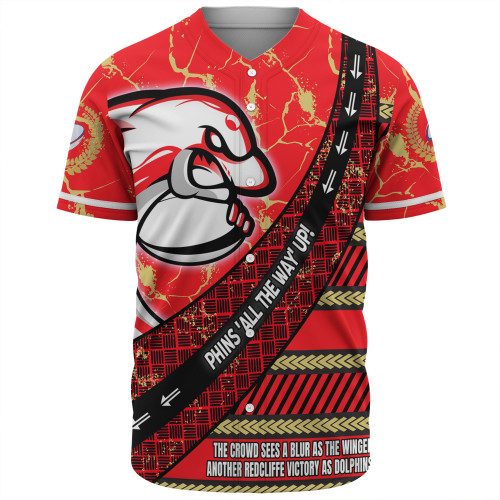 Redcliffe Dolphins Baseball Shirt - Theme Song For Rugby With Sporty Style