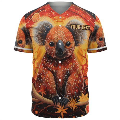 Australia Koala Custom Baseball Shirt - Dreaming Art Koala Aboriginal Inspired Baseball Shirt Australia Koala Custom Baseball Shirt - Dreaming Art Koala Aboriginal Inspired Baseball Shirt
