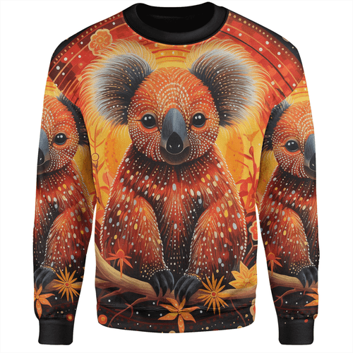 Australia Koala Custom Sweatshirt - Dreaming Art Koala Aboriginal Inspired Sweatshirt
