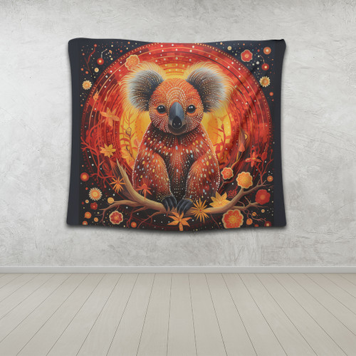 Australia Koala Custom Tapestry - Dreaming Art Koala Aboriginal Inspired Tapestry Australia Koala Custom Tapestry - Dreaming Art Koala Aboriginal Inspired Tapestry