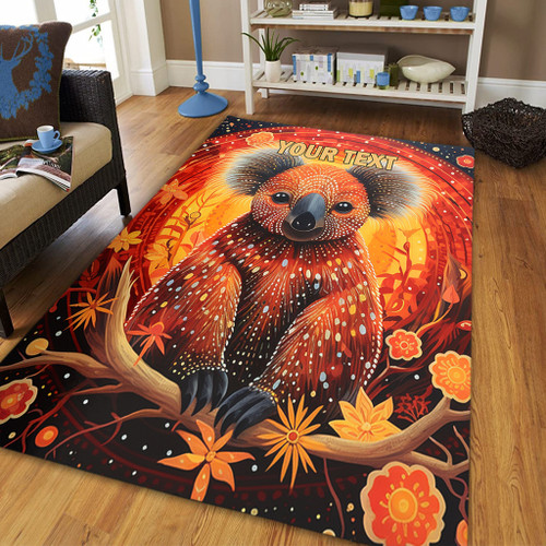 Australia Koala Custom Area Rug - Dreaming Art Koala Aboriginal Inspired Area Rug Australia Koala Custom Area Rug - Dreaming Art Koala Aboriginal Inspired Area Rug