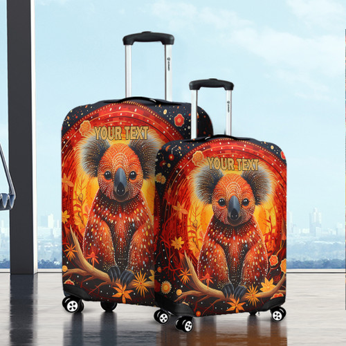 Australia Koala Custom Luggage Cover - Dreaming Art Koala Aboriginal Inspired Luggage Cover Australia Koala Custom Luggage Cover - Dreaming Art Koala Aboriginal Inspired Luggage Cover