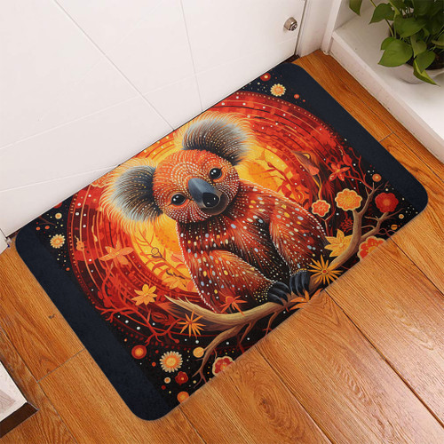 Australia Koala Custom Door Mat - Dreaming Art Koala Aboriginal Inspired Door Mat Australia Koala Custom Door Mat - Dreaming Art Koala Aboriginal Inspired Door Mat
