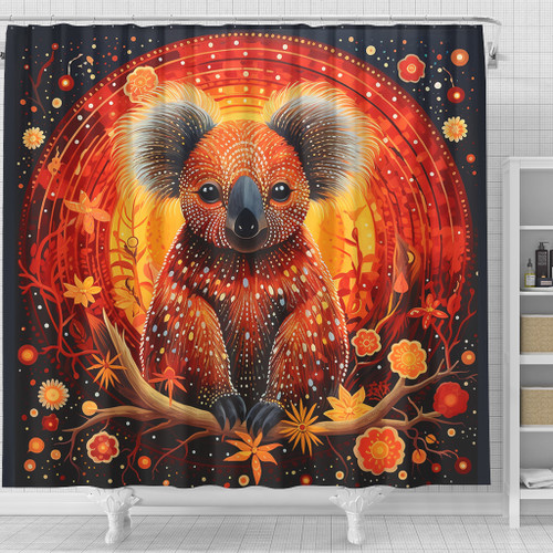 Australia Koala Custom Shower Curtain - Dreaming Art Koala Aboriginal Inspired Shower Curtain Australia Koala Custom Shower Curtain - Dreaming Art Koala Aboriginal Inspired Shower Curtain