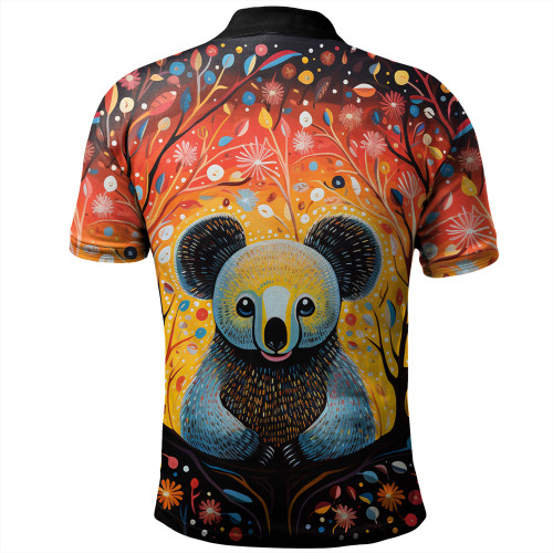 Australia Koala Custom Polo Shirt - Aboriginal Koala With Flowers Polo Shirt Australia Koala Custom Polo Shirt - Aboriginal Koala With Flowers Polo Shirt