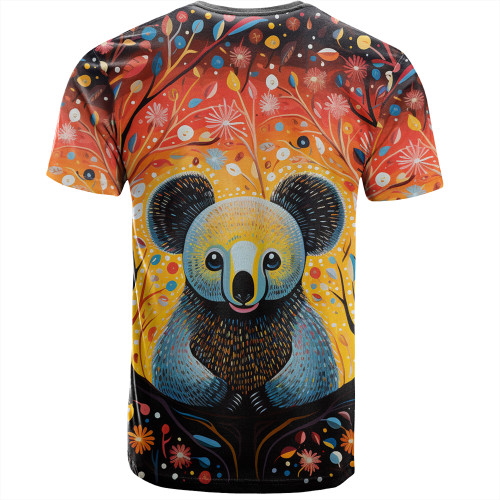 Australia Koala Custom T-shirt - Aboriginal Koala With Flowers T-shirt Australia Koala Custom T-shirt - Aboriginal Koala With Flowers T-shirt