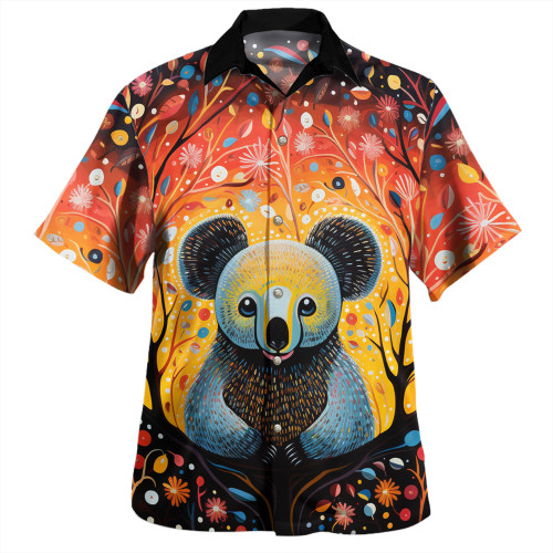 Australia Koala Custom Hawaiian Shirt - Aboriginal Koala With Flowers Hawaiian Shirt Australia Koala Custom Hawaiian Shirt - Aboriginal Koala With Flowers Hawaiian Shirt