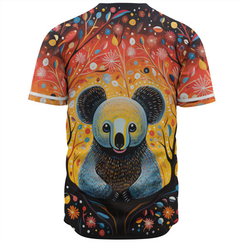 Australia Koala Custom Baseball Shirt - Aboriginal Koala With Flowers Baseball Shirt Australia Koala Custom Baseball Shirt - Aboriginal Koala With Flowers Baseball Shirt
