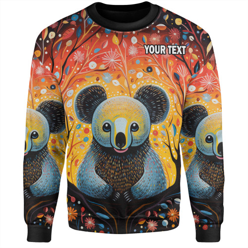 Australia Koala Custom Sweatshirt - Aboriginal Koala With Flowers Sweatshirt Australia Koala Custom Sweatshirt - Aboriginal Koala With Flowers Sweatshirt
