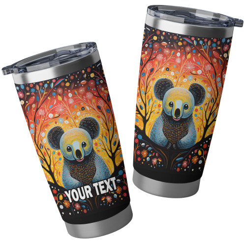 Australia Koala Custom Tumbler - Aboriginal Koala With Flowers Tumbler Australia Koala Custom Tumbler - Aboriginal Koala With Flowers Tumbler