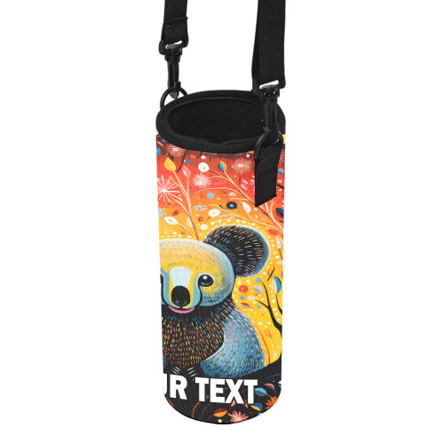 Australia Koala Custom Water Bottle Sleeve - Aboriginal Koala With Flowers Water Bottle Sleeve Australia Koala Custom Water Bottle Sleeve - Aboriginal Koala With Flowers Water Bottle Sleeve