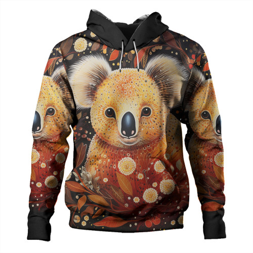 Australia Koala Custom Hoodie - Aboriginal Koala With Golden Wattle Flowers Hoodie Australia Koala Custom Hoodie - Aboriginal Koala With Golden Wattle Flowers Hoodie