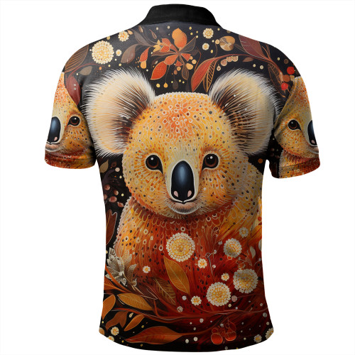 Australia Koala Custom Polo Shirt - Aboriginal Koala With Golden Wattle Flowers Polo Shirt Australia Koala Custom Polo Shirt - Aboriginal Koala With Golden Wattle Flowers Polo Shirt