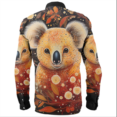 Australia Koala Custom Long Sleeve Shirts - Aboriginal Koala With Golden Wattle Flowers Long Sleeve Shirts Australia Koala Custom Long Sleeve Shirts - Aboriginal Koala With Golden Wattle Flowers Long Sleeve Shirts