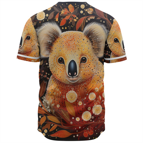 Australia Koala Custom Baseball Shirt - Aboriginal Koala With Golden Wattle Flowers Baseball Shirt Australia Koala Custom Baseball Shirt - Aboriginal Koala With Golden Wattle Flowers Baseball Shirt