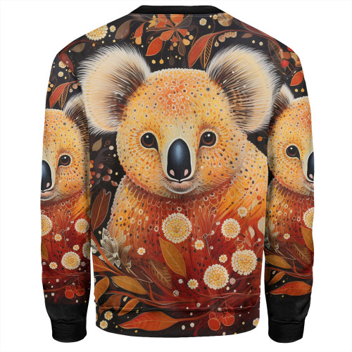 Australia Koala Custom Sweatshirt - Aboriginal Koala With Golden Wattle Flowers Sweatshirt Australia Koala Custom Sweatshirt - Aboriginal Koala With Golden Wattle Flowers Sweatshirt