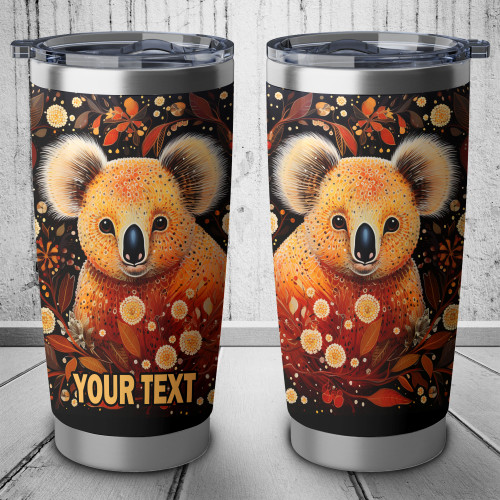 Australia Koala Custom Tumbler - Aboriginal Koala With Golden Wattle Flowers Tumbler Australia Koala Custom Tumbler - Aboriginal Koala With Golden Wattle Flowers Tumbler
