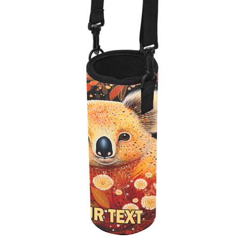 Australia Koala Custom Water Bottle Sleeve - Aboriginal Koala With Golden Wattle Flowers Water Bottle Sleeve Australia Koala Custom Water Bottle Sleeve - Aboriginal Koala With Golden Wattle Flowers Water Bottle Sleeve