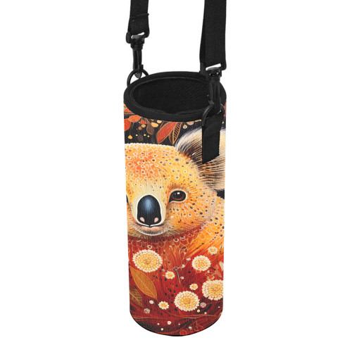 Australia Koala Custom Water Bottle Sleeve - Aboriginal Koala With Golden Wattle Flowers Water Bottle Sleeve Australia Koala Custom Water Bottle Sleeve - Aboriginal Koala With Golden Wattle Flowers Water Bottle Sleeve