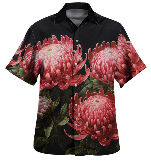 Australia Waratah Hawaiian Shirt - Red Waratah Flowers Fine Art Ver1 Hawaiian Shirt