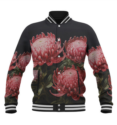 Australia Waratah Baseball Jacket - Red Waratah Flowers Fine Art Ver1 Baseball Jacket