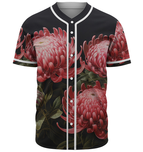 Australia Waratah Baseball Shirt - Red Waratah Flowers Fine Art Ver1 Baseball Shirt