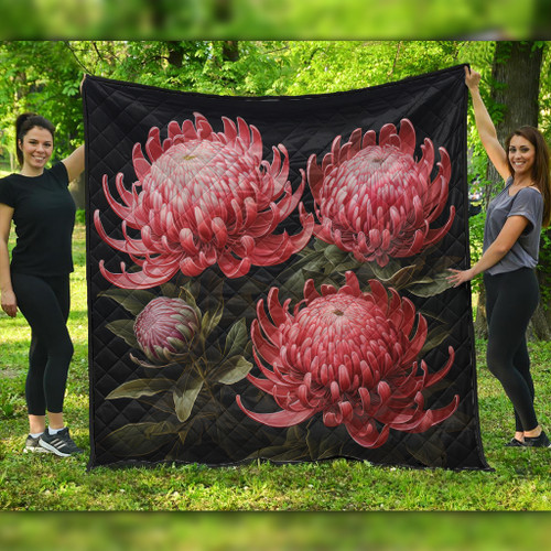 Australia Waratah Quilt - Red Waratah Flowers Fine Art Ver1 Quilt Australia Waratah Quilt - Red Waratah Flowers Fine Art Ver1 Quilt