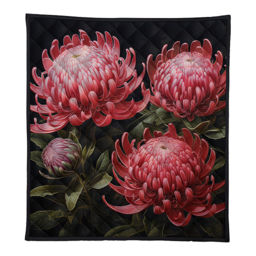 Australia Waratah Quilt - Red Waratah Flowers Fine Art Ver1 Quilt Australia Waratah Quilt - Red Waratah Flowers Fine Art Ver1 Quilt