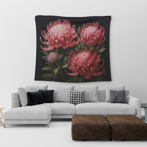 Australia Waratah Tapestry - Red Waratah Flowers Fine Art Ver1 Tapestry Australia Waratah Tapestry - Red Waratah Flowers Fine Art Ver1 Tapestry