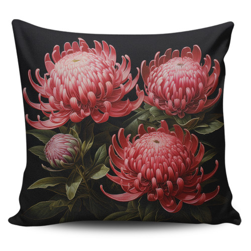 Australia Waratah Pillow Covers - Red Waratah Flowers Fine Art Ver1 Pillow Covers