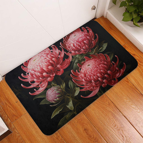 Australia Waratah Door Mat - Red Waratah Flowers Fine Art Ver1 Door Mat Australia Waratah Door Mat - Red Waratah Flowers Fine Art Ver1 Door Mat