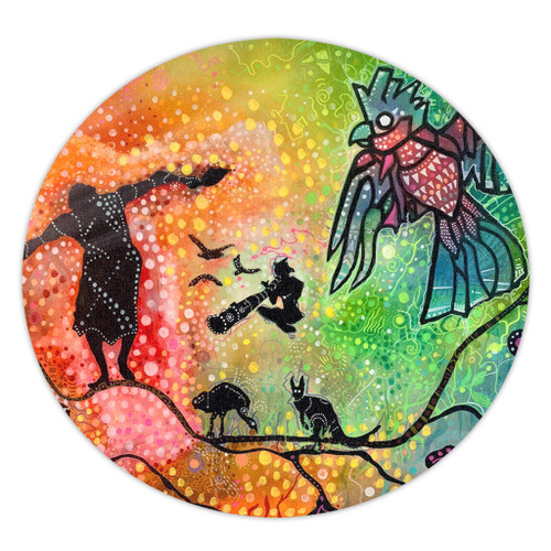 Australia Aboriginal Round Rug - The Dream Time Spiritual Colourful Aboriginal Style Acrylic Desgin Round Rug Australia Aboriginal Round Rug - The Dream Time Spiritual Colourful Aboriginal Style Acrylic Desgin Round Rug
