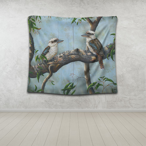Australia Kookaburra Tapestry - Laughing Kookaburras Tapestry Australia Kookaburra Tapestry - Laughing Kookaburras Tapestry