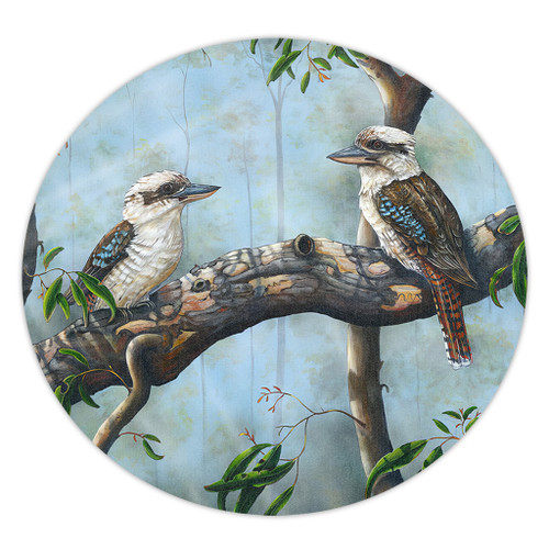 Australia Kookaburra Round Rug - Laughing Kookaburras Round Rug Australia Kookaburra Round Rug - Laughing Kookaburras Round Rug
