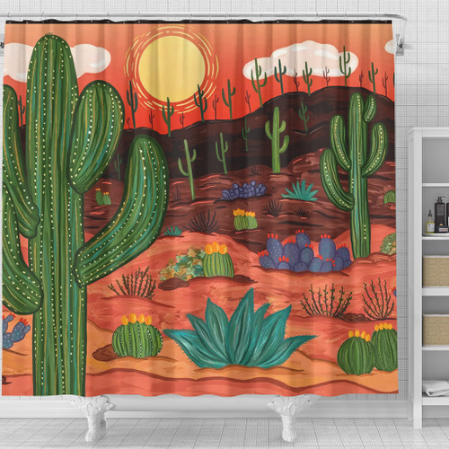 Australia Travelling Shower Curtain - Australian Desert Shower Curtain