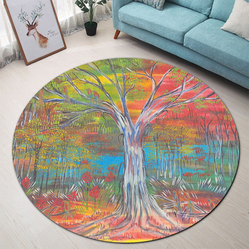 Australia Gumtree Round Rug - Gumtree Dreaming  Round Rug Australia Gumtree Round Rug - Gumtree Dreaming  Round Rug