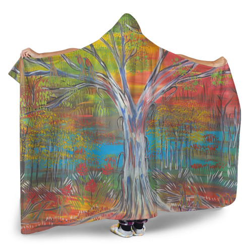 Australia Gumtree Hooded Blanket - Gumtree Dreaming  Hooded Blanket Australia Gumtree Hooded Blanket - Gumtree Dreaming  Hooded Blanket