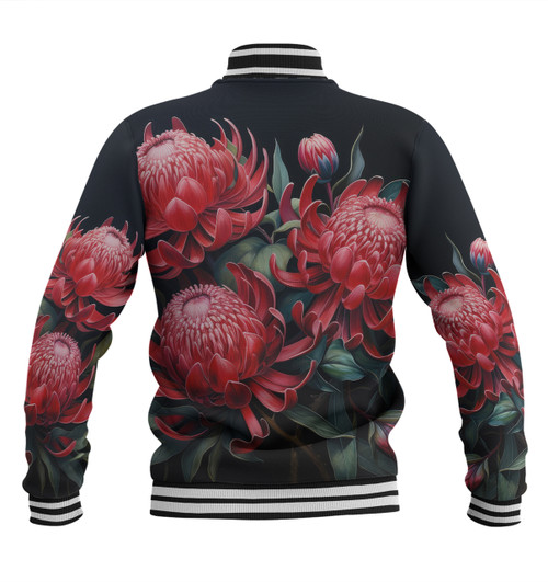 Australia Waratah Baseball Jacket - Red Waratah Flowers Fine Art Ver2 Baseball Jacket