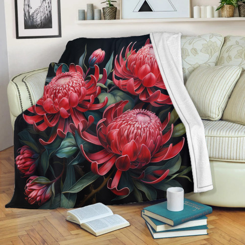 Australia Waratah Blanket - Red Waratah Flowers Fine Art Ver2 Blanket Australia Waratah Blanket - Red Waratah Flowers Fine Art Ver2 Blanket
