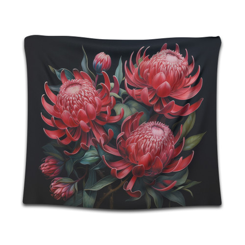 Australia Waratah Tapestry - Red Waratah Flowers Fine Art Ver2 Tapestry