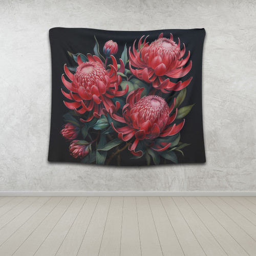 Australia Waratah Tapestry - Red Waratah Flowers Fine Art Ver2 Tapestry Australia Waratah Tapestry - Red Waratah Flowers Fine Art Ver2 Tapestry