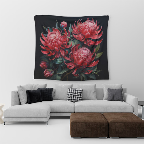 Australia Waratah Tapestry - Red Waratah Flowers Fine Art Ver2 Tapestry Australia Waratah Tapestry - Red Waratah Flowers Fine Art Ver2 Tapestry