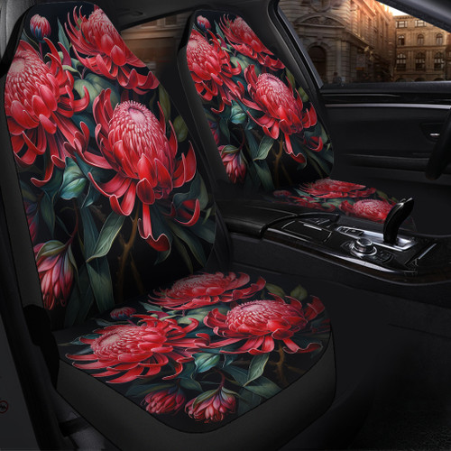 Australia Waratah Car Seat Covers - Red Waratah Flowers Fine Art Ver2 Car Seat Covers