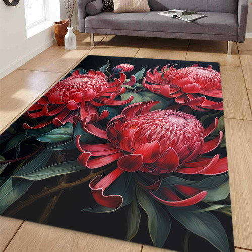 Australia Waratah Area Rug - Red Waratah Flowers Fine Art Ver2 Area Rug Australia Waratah Area Rug - Red Waratah Flowers Fine Art Ver2 Area Rug