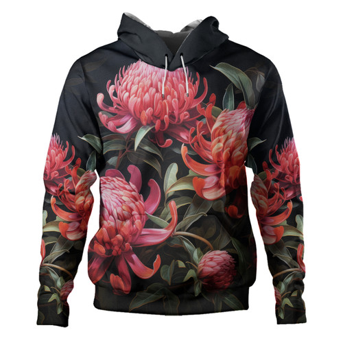 Australia Waratah Hoodie - Red Waratah Flowers Fine Art Ver3 Hoodie