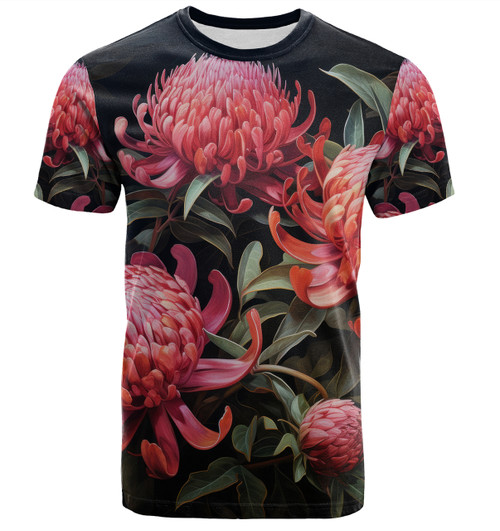 Australia Waratah T-shirt - Red Waratah Flowers Fine Art Ver3 T-shirt