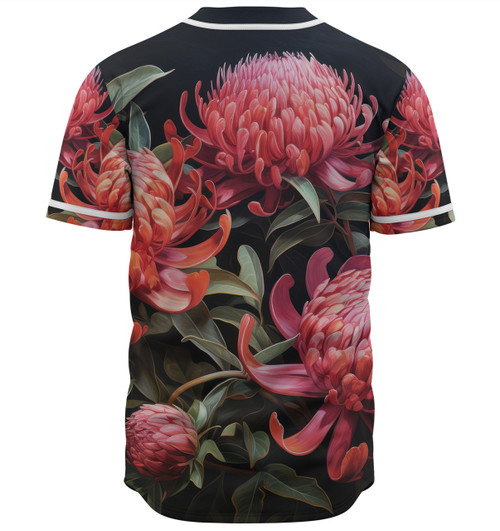 Australia Waratah Baseball Shirt - Red Waratah Flowers Fine Art Ver3 Baseball Shirt Australia Waratah Baseball Shirt - Red Waratah Flowers Fine Art Ver3 Baseball Shirt