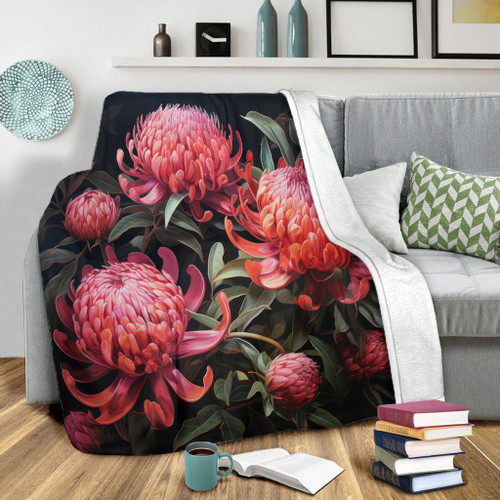 Australia Waratah Blanket - Red Waratah Flowers Fine Art Ver3 Blanket Australia Waratah Blanket - Red Waratah Flowers Fine Art Ver3 Blanket