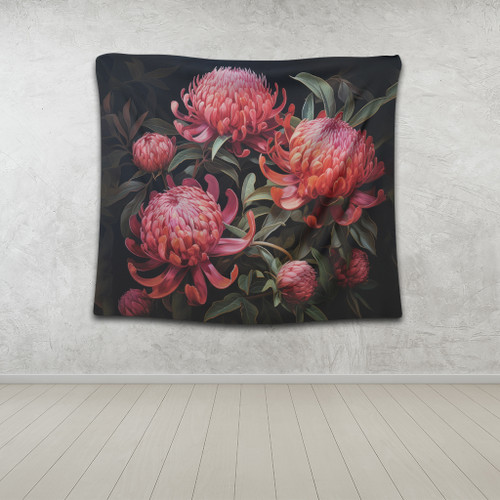 Australia Waratah Tapestry - Red Waratah Flowers Fine Art Ver3 Tapestry Australia Waratah Tapestry - Red Waratah Flowers Fine Art Ver3 Tapestry